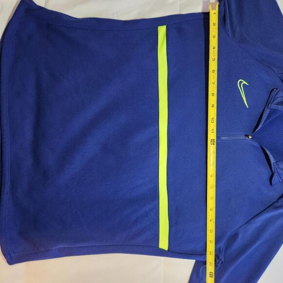 Nike Dri Fit 1/4 Zip Pullover Blue Neon Stripe Athletic Training Mens XL - Picture 5 of 7